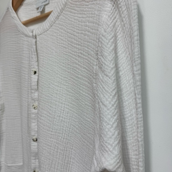J. Jill PureJill 100% Cotton Gauze Button Front Long Sleeve Top - Picture 4 of 14